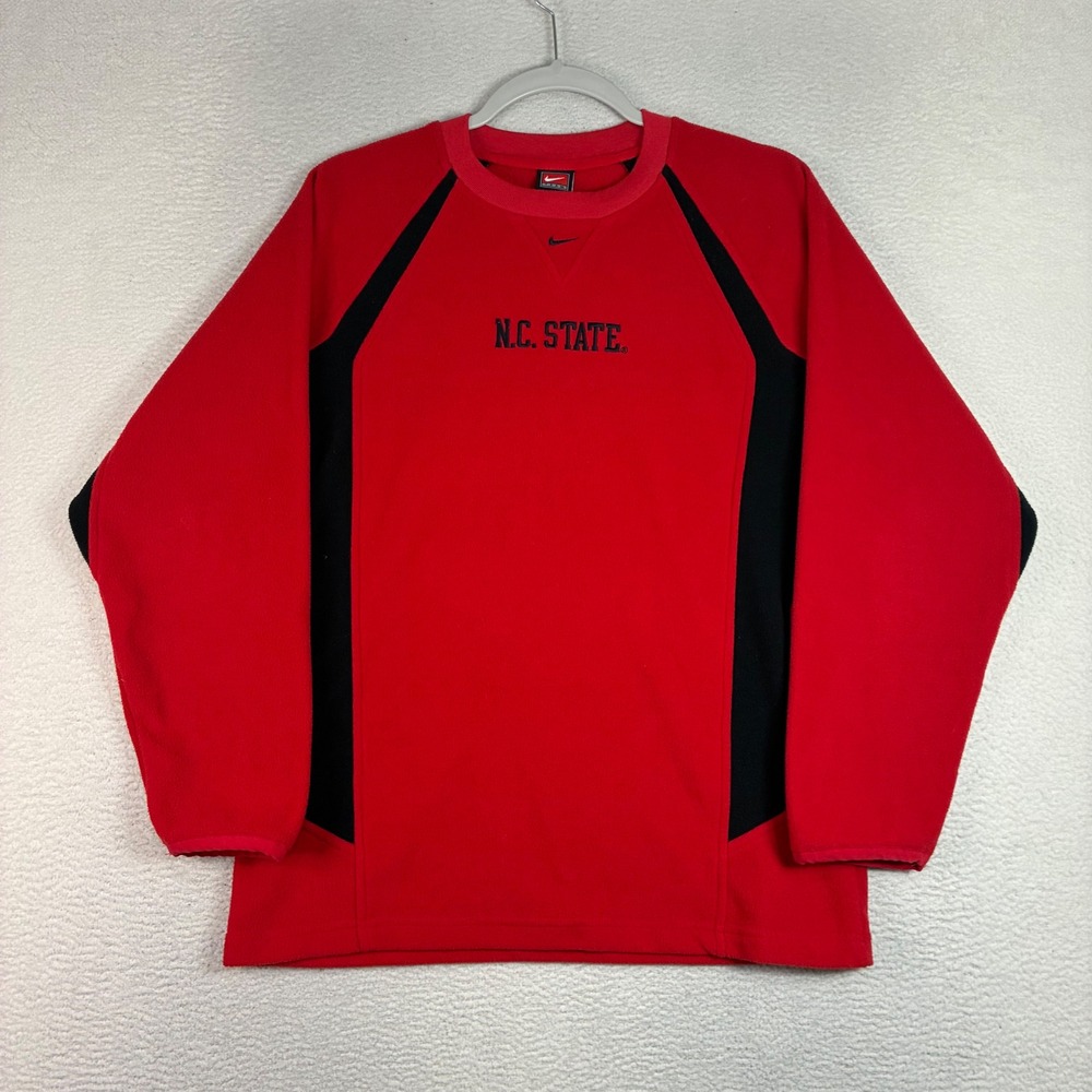 Vintage Nike NC State Center Swoosh Sweatshirt Women M Fleece Crewneck Pullover